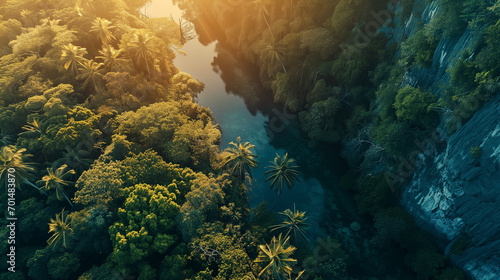 Paradise Landscape Drone Aerial Shot