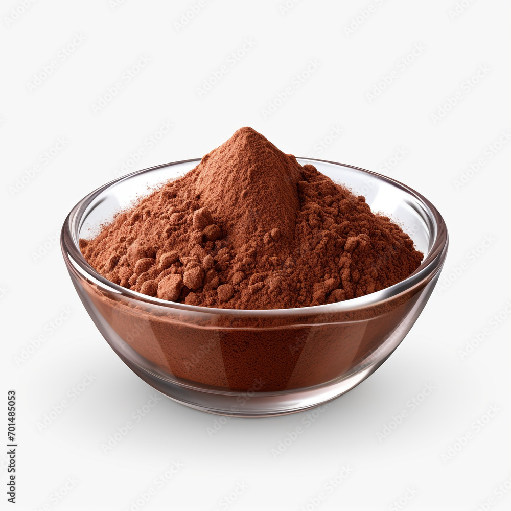bowl of cocoa powder isolated on transparent background created with Generative Ai bowl of cocoa powder isolated on transparent background created with Generative Ai