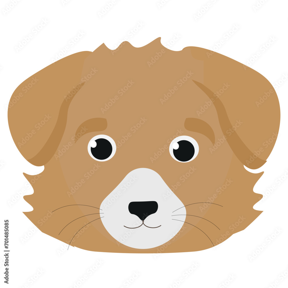 Cute dog icon. Head. Flat design. Cartoon animals. Cute dog icon. Head. Flat design. Cartoon animals.