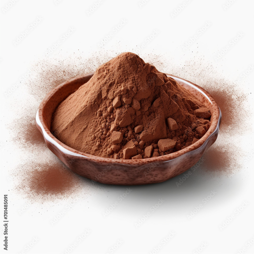 bowl of cocoa powder isolated on transparent background created with Generative Ai bowl of cocoa powder isolated on transparent background created with Generative Ai