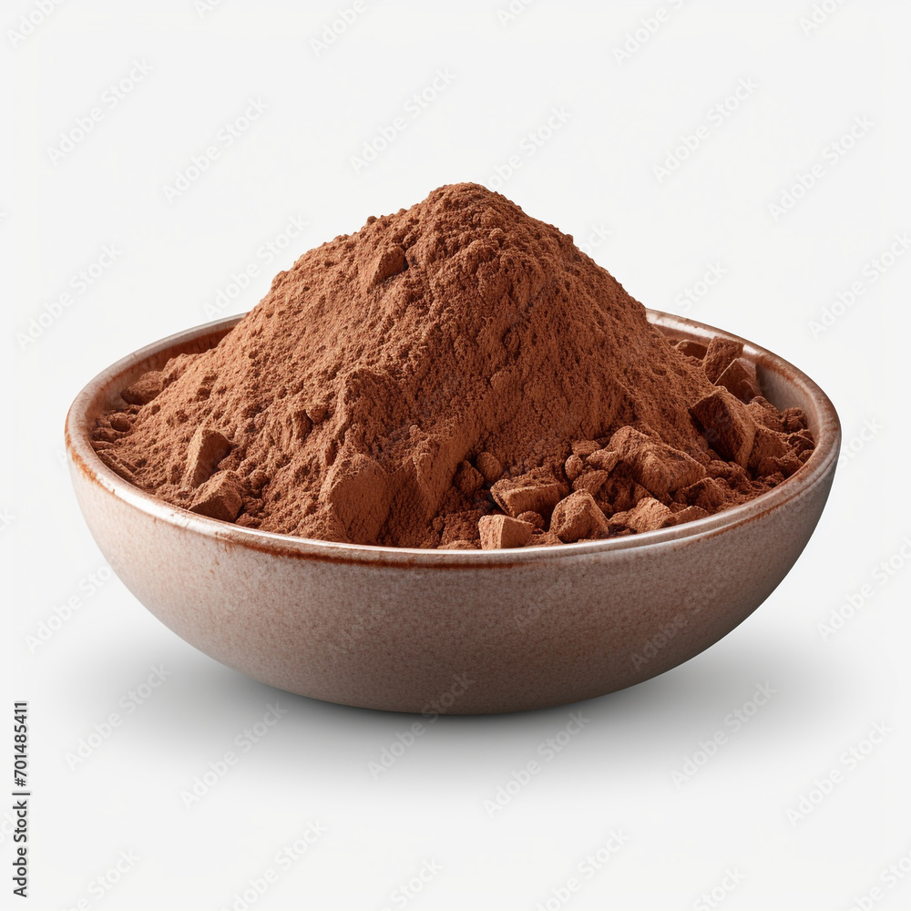 bowl of cocoa powder isolated on transparent background created with Generative Ai bowl of cocoa powder isolated on transparent background created with Generative Ai