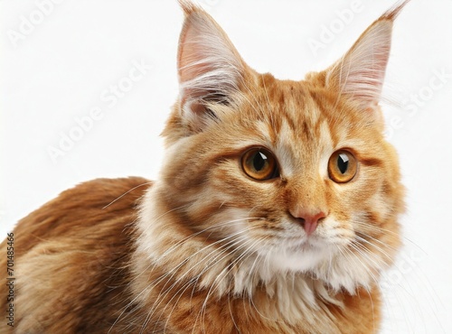 Orange cat isolated on white background
