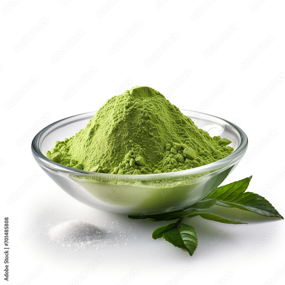 bowl of green powder with transparent background created with Generative Ai bowl of green powder with transparent background created with Generative Ai