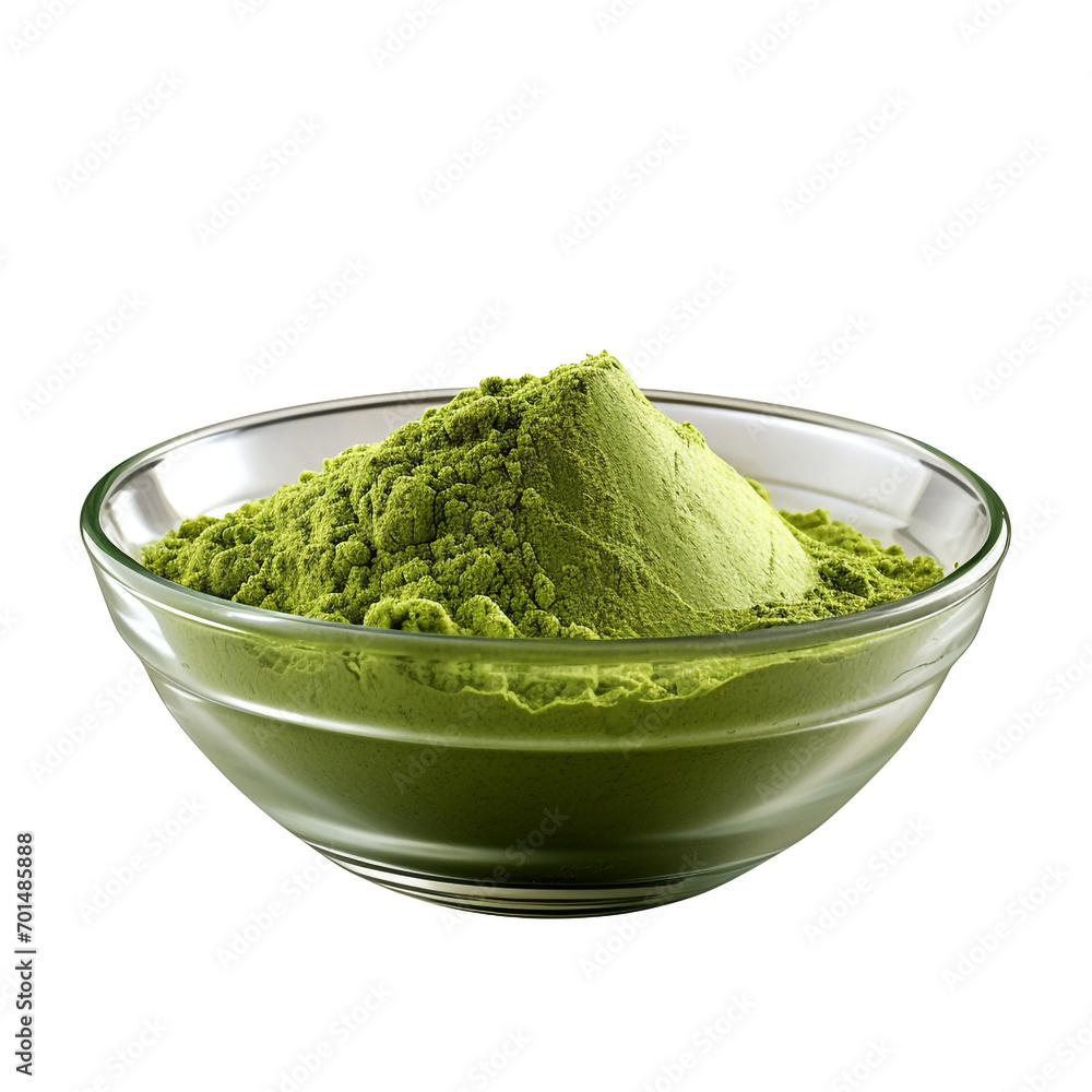 bowl of green powder with transparent background created with Generative Ai bowl of green powder with transparent background created with Generative Ai
