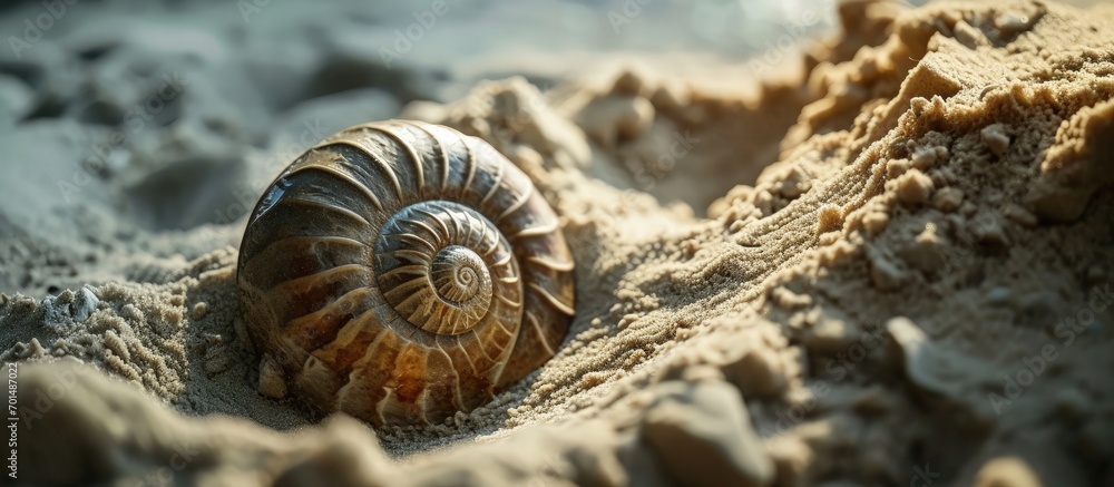 Tile with fossil brachiopods found in a sand pit fossil search. Creative Banner. Copyspace image Tile with fossil brachiopods found in a sand pit fossil search. Creative Banner. Copyspace image