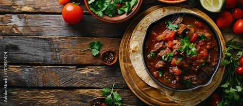 Taco de Barbacoa is a Mexican dish from the state of Jalisco The dish is a meat stew traditionally made from beef meat. Creative Banner. Copyspace image