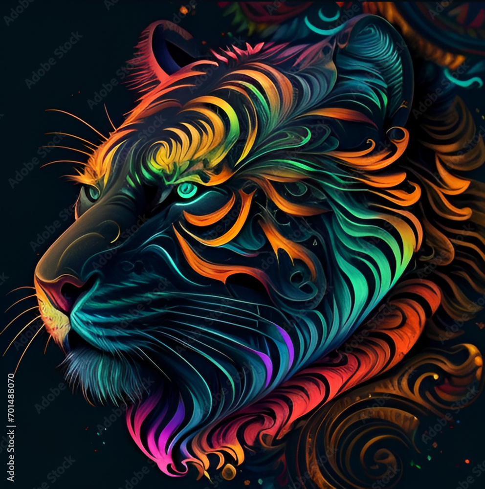 background with a tiger