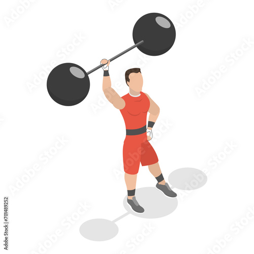 3D Isometric Flat Vector Set of Circus Characters, Clown, Strongman, Acrobats, Trained Animals, Hooper, Juggling Unicyclist. Item 4