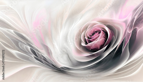 Abstrakcyjna tapeta z motywem Róży, Dekoracja ścienna, kartka. Generative AI photo