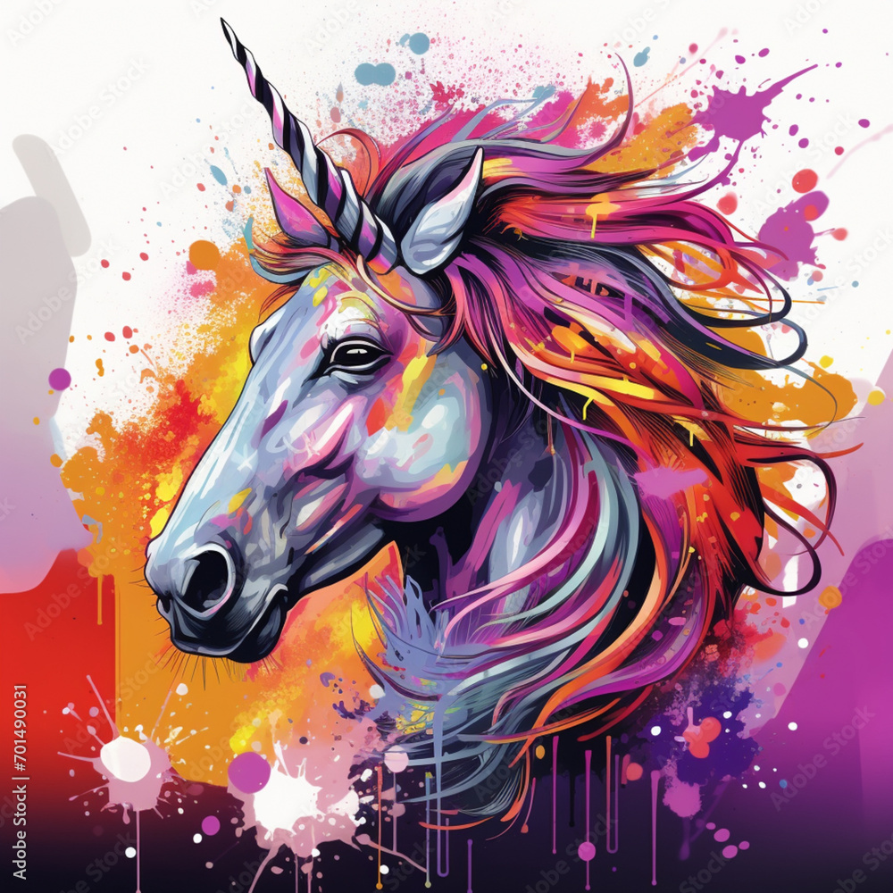 colorful backround of the horse
