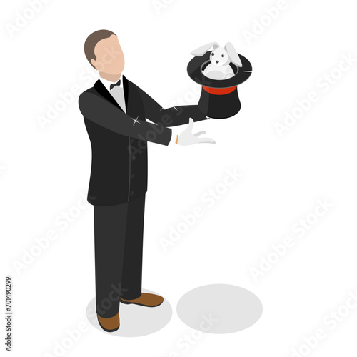 3D Isometric Flat Vector Set of Circus Characters, Clown, Strongman, Acrobats, Trained Animals, Hooper, Juggling Unicyclist. Item 3