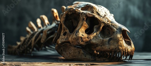 Skull of Diprotodon It was the largest known marsupial to have ever lived. Creative Banner. Copyspace image photo