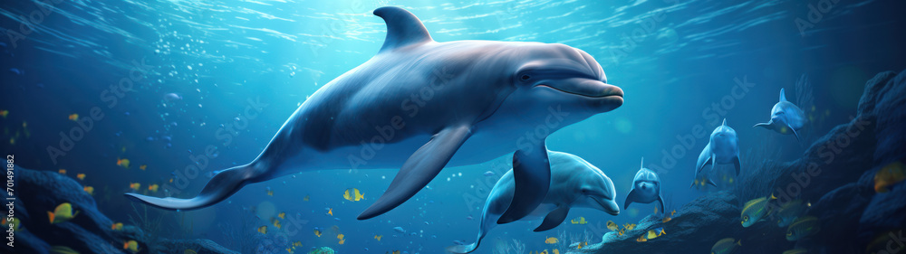 Fototapeta premium dolphins in the water