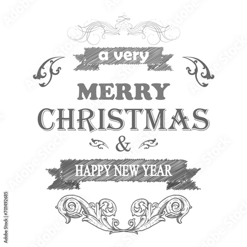 Merry Christmas and Happy New Year Typography Collection. Templates for Greeting Cards. Vector Logo, Emblems.. Item 8