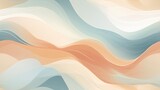  an abstract background with wavy lines in pastel shades of blue, orange, and pink on top of each other.