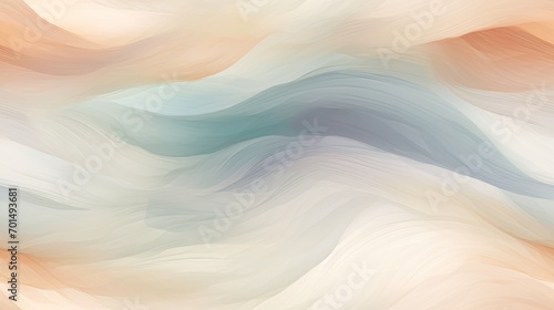  a blurry image of a white, blue, and beige background with a wavy design on the top of the image.