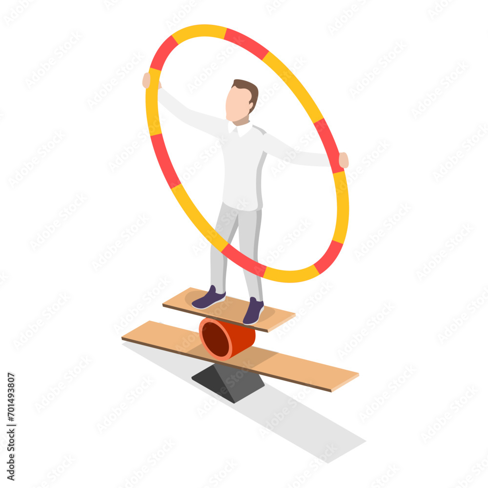 3D Isometric Flat Vector Set of Circus Characters, Clown, Strongman, Acrobats, Trained Animals, Hooper, Juggling Unicyclist. Item 1 3D Isometric Flat Vector Set of Circus Characters, Clown, Strongman, Acrobats, Trained Animals, Hooper, Juggling Unicyclist. Item 1