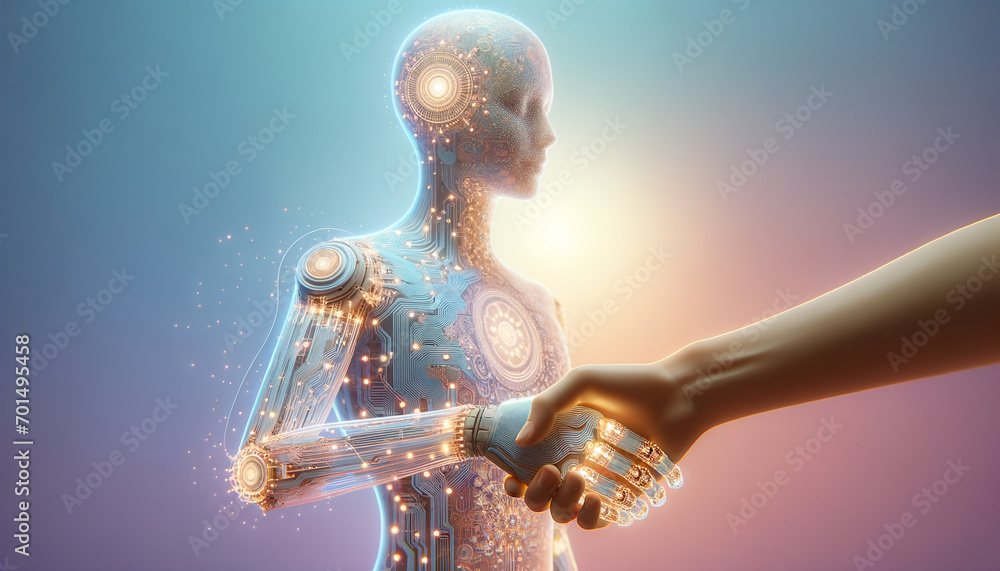 Fototapeta premium AI and HR Partnership: Embracing the Future with Harmony