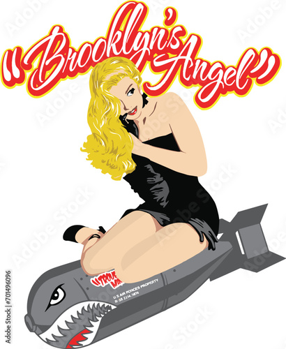 WWII Pilot Nose Art Pin Up Girl Air Forces