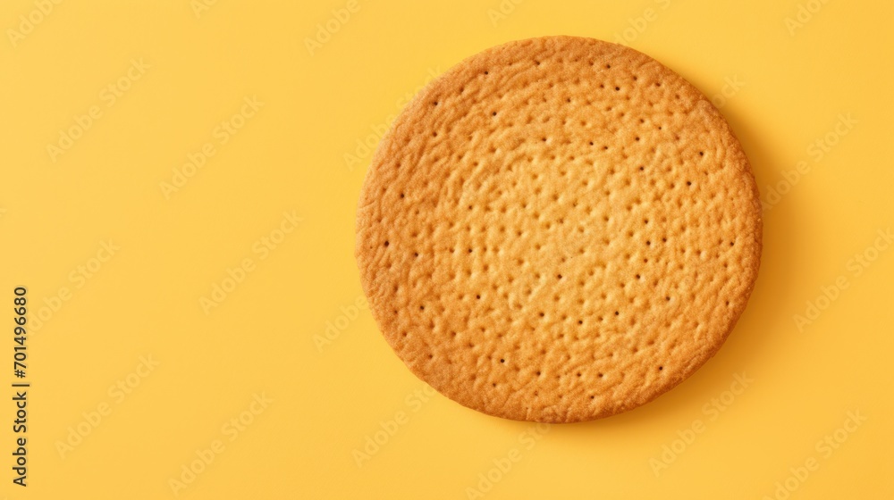 a close up of a cookie on a yellow background with a place for the cookie to be put in the shape of a circle. a close up of a cookie on a yellow background with a place for the cookie to be put in the shape of a circle.