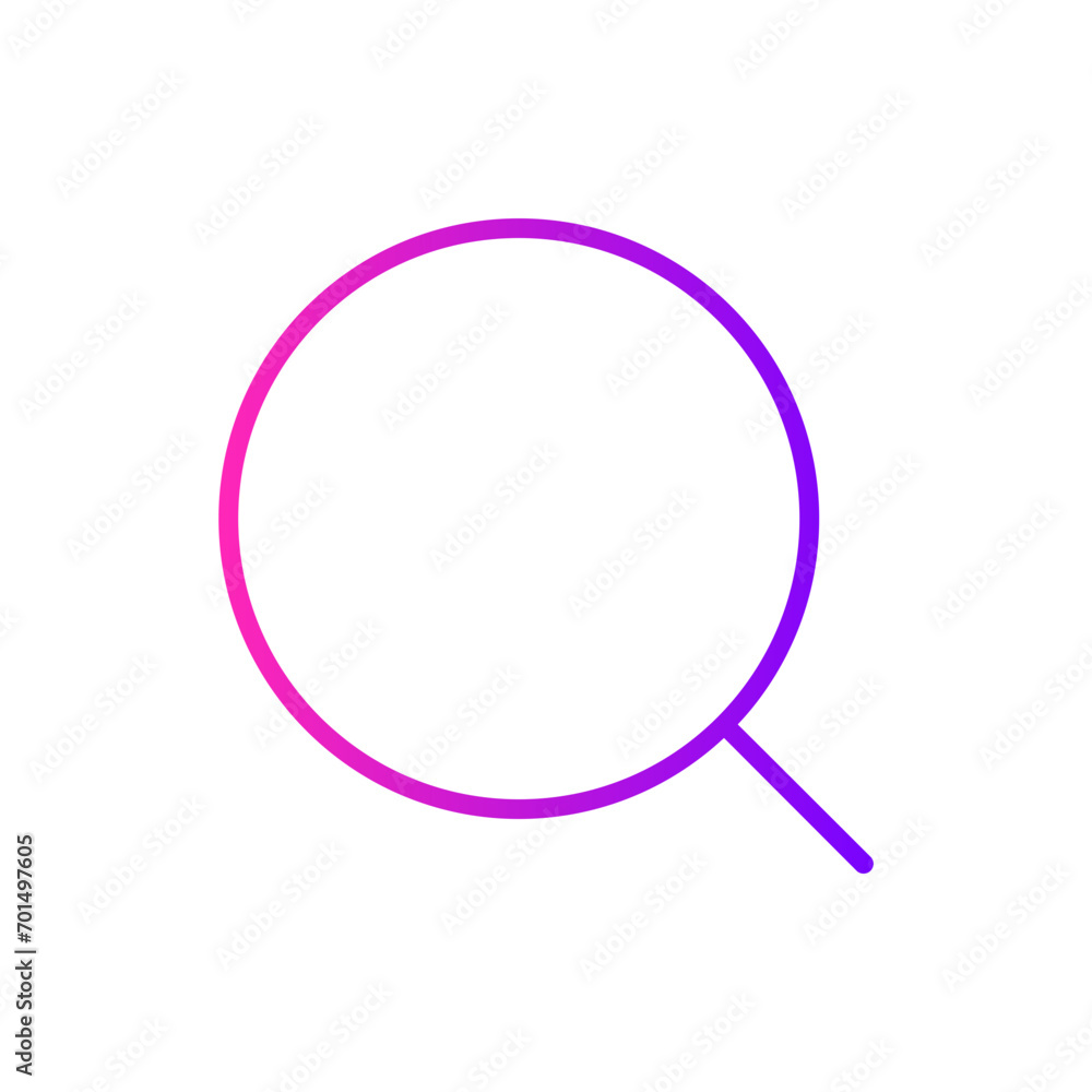 gradient icon purple - Empty magnifying glass icon, symbolizing search, investigation, and discovery, perfect for research or exploration themes gradient icon purple - Empty magnifying glass icon, symbolizing search, investigation, and discovery, perfect for research or exploration themes
