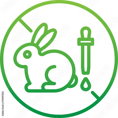 gradient green icon - no animal testing