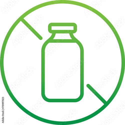 gradient green icon - bottle of water