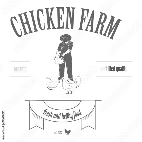 Farm Fresh Products Badge Set Vector Illustration. Contains Images of Barn, Farm Truck, Tractor, Cow, Chicken, Farmer, Eggs, Human Hands, Milk Can, Farm Constructions, Tomatoes.. Item 4