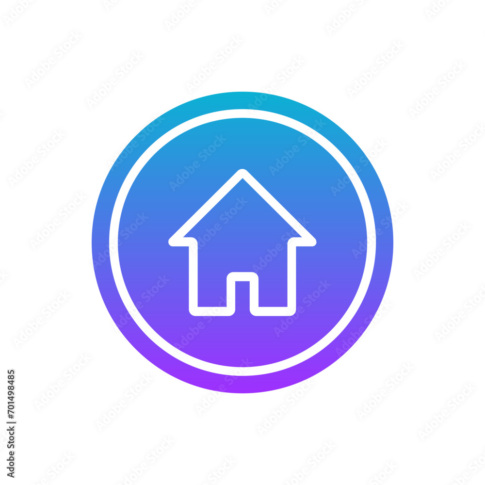 coloured and colorful blue white icon - Home Search Button coloured and colorful blue white icon - Home Search Button