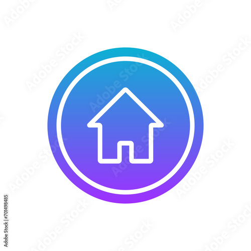 coloured and colorful blue white icon - Home Search Button