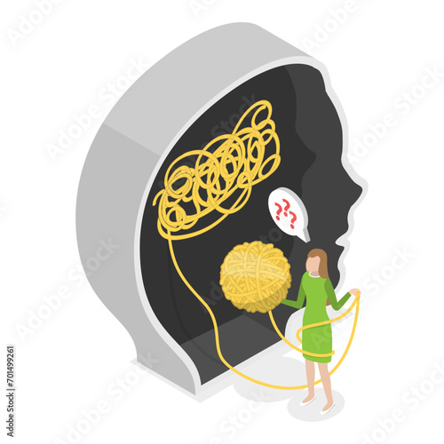 3D Isometric Flat Vector Illustration of Mental Health, Psychotherapy. Item 3
