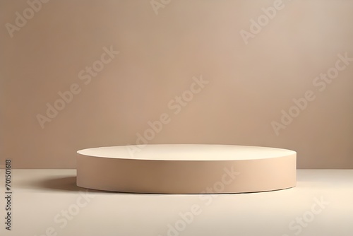 beige natural podium pedestal product display background with texture and shadow, luxury, elegant, modern, minimal Generative Ai