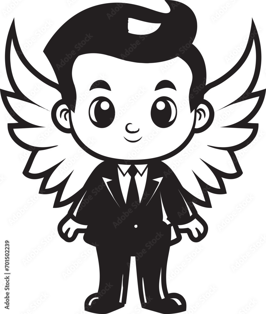 Ascendant Assets Black Vector of Angel Investor Angelic Acumen Businessman’s Emblem in Monochrome Ascendant Assets Black Vector of Angel Investor Angelic Acumen Businessman’s Emblem in Monochrome
