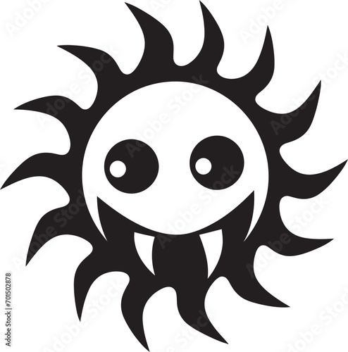 Fototapeta Naklejka Na Ścianę i Meble -  Fury Eclipse Angry Sun Emblem Eclipse of Fury Black Sun’s Wrath