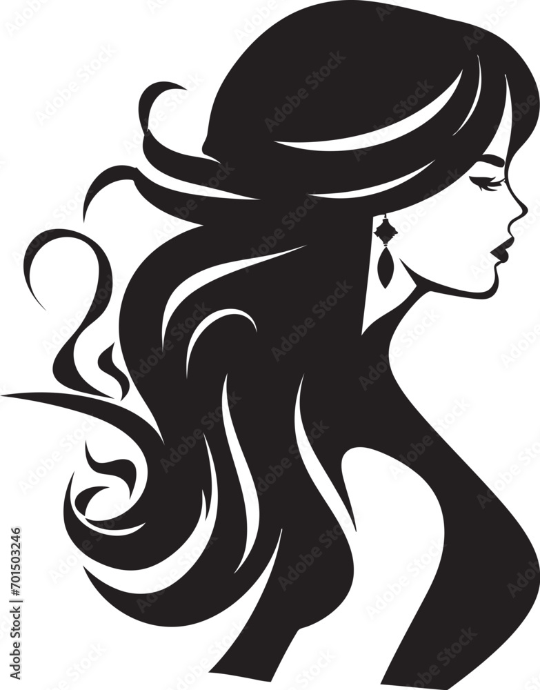 Radiant Serenity Black Silhouette Emblem Enigmatic Grace Womans Face in Vector Silhouette Radiant Serenity Black Silhouette Emblem Enigmatic Grace Womans Face in Vector Silhouette