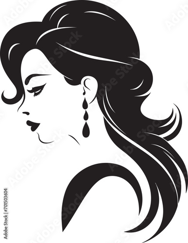 Elegant Grace Black Silhouette of a Woman Enchanting Aura Iconic Beauty Silhouette