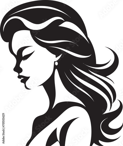 Mystical Persona Iconic Silhouette Design Chic Elegance Vector Profile of Beauty