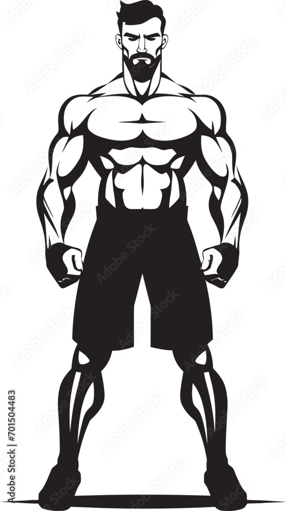 Gloved Dynamo Black Iconic Boxer Power Jab Boxer Man Silhouette