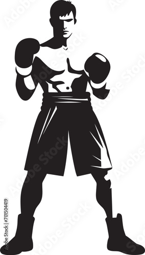 black boxer silhouette in fighting stance clip art preview