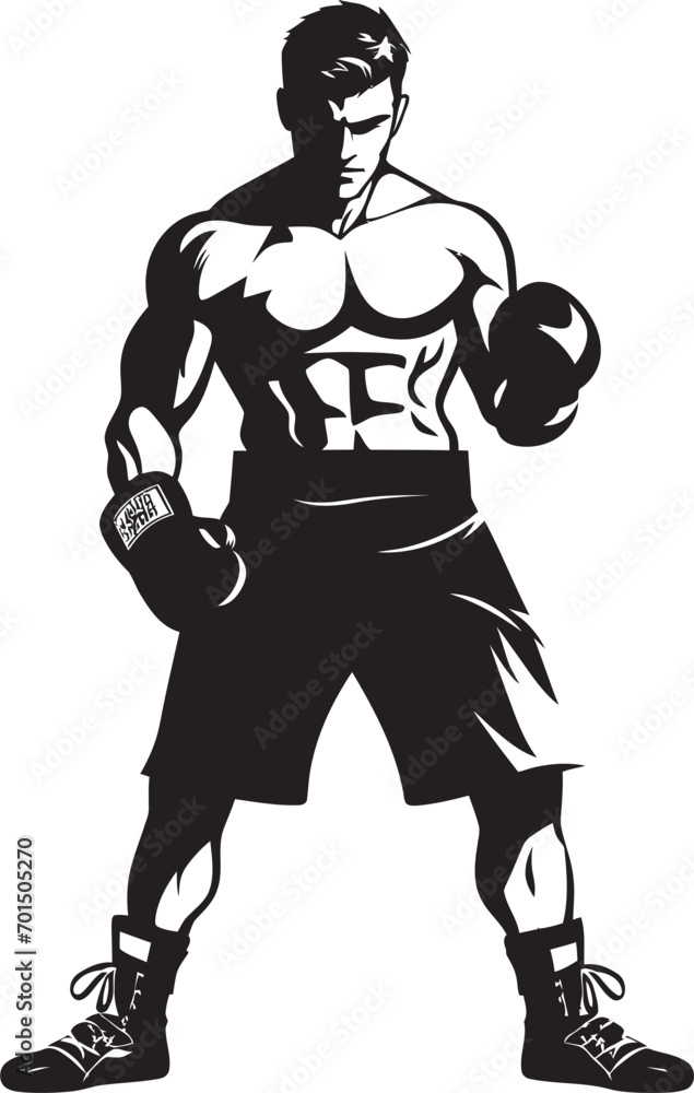 Knockout Dynamo Iconic Vector Silhouette Gloved Glory Black Emblematic Design