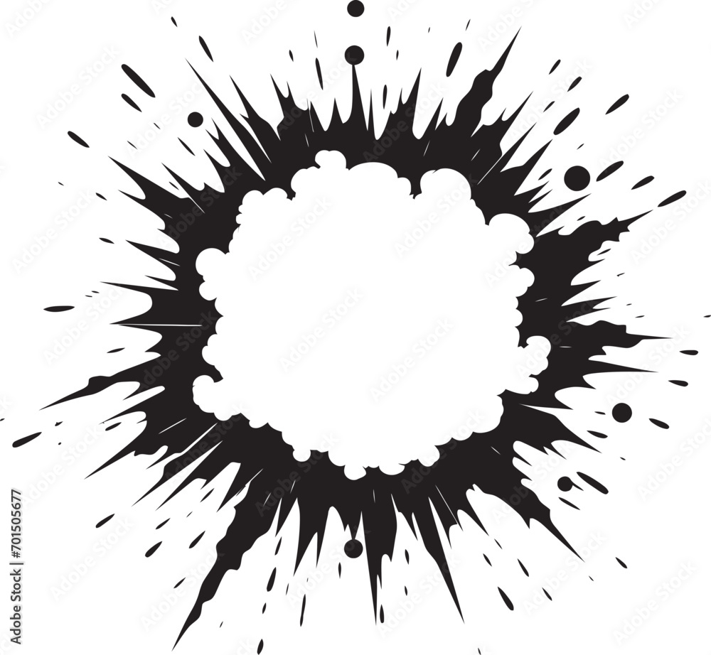 Blast Burst Explosive Black Logo Icon Comic Chaos Dynamic Explosion Emblem