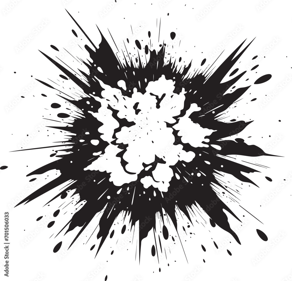 Dynamic Detonation Black Vector Explosion Blast Burst Cartoon Comic Emblem Dynamic Detonation Black Vector Explosion Blast Burst Cartoon Comic Emblem