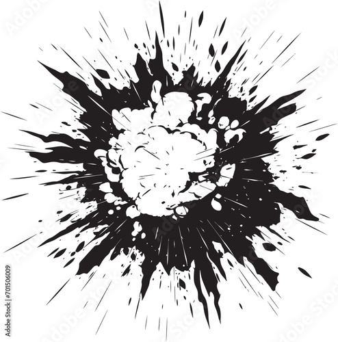 Explosive Impact Black Blast Design Big Bang Blast Dynamic Vector Explosion