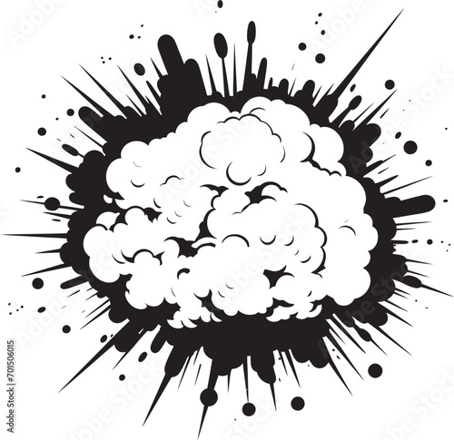 Cartoon Kaboom Dynamic Explosion Logo Power Pop Vector Black Comic Blast