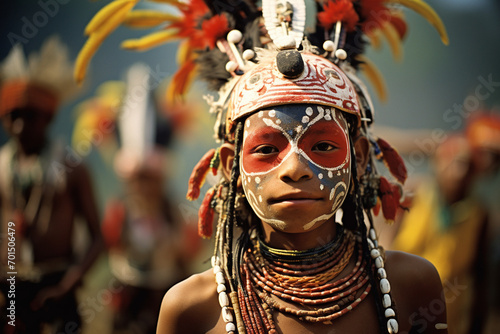 Tribal Celebrations: Vibrant images of community festivals and celebrations. "Beginning of Life, Wisdom, Heritage