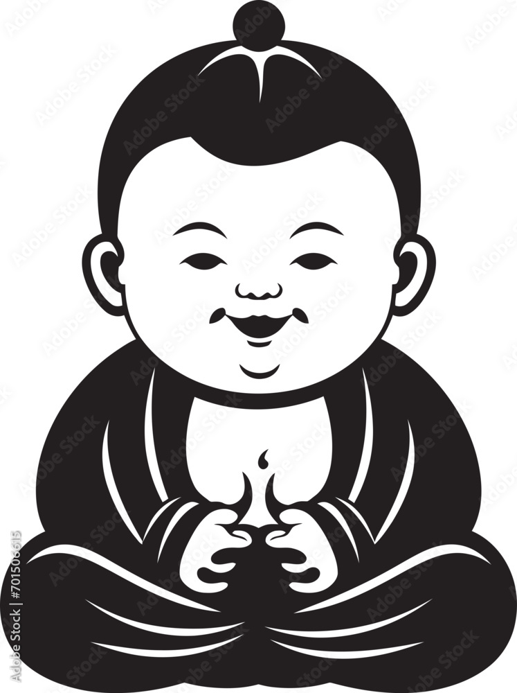 Tranquil Tot Black Zen Icon Design Buddha Bloom Baby Cartoon Silhouette Kid Tranquil Tot Black Zen Icon Design Buddha Bloom Baby Cartoon Silhouette Kid