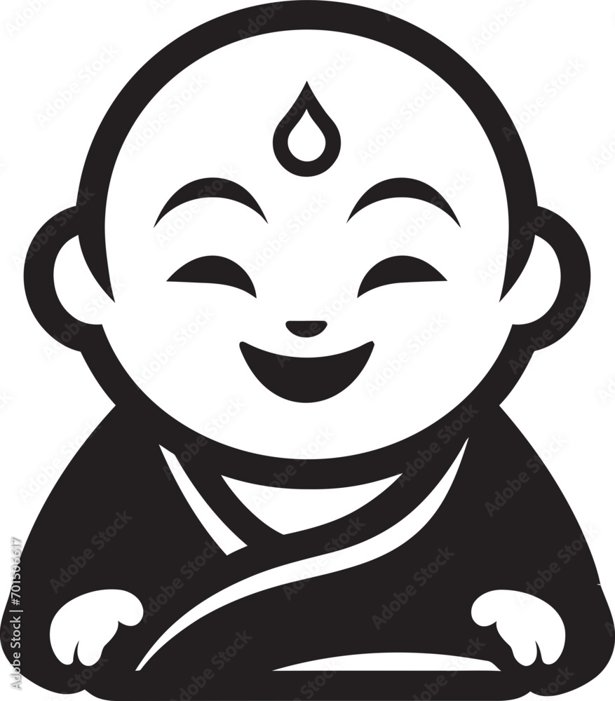 Serenity Seedling Vector Buddha Emblem Zen Youngster Black Buddha Silhouette Serenity Seedling Vector Buddha Emblem Zen Youngster Black Buddha Silhouette