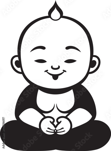 Buddha Babe Cartoon Vector Design Little Bodhisattva Vector Buddha Silhouette