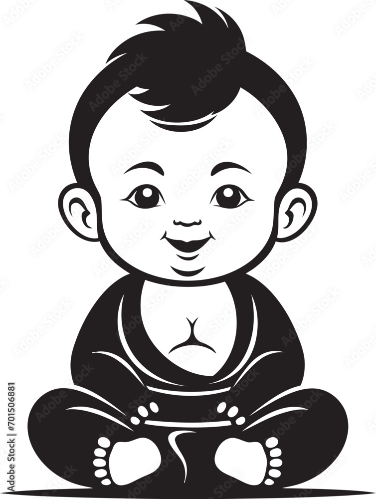 Divine Kiddo Buddha Kid Emblem Buddha Baby Bloom Cartoon Black Icon Divine Kiddo Buddha Kid Emblem Buddha Baby Bloom Cartoon Black Icon