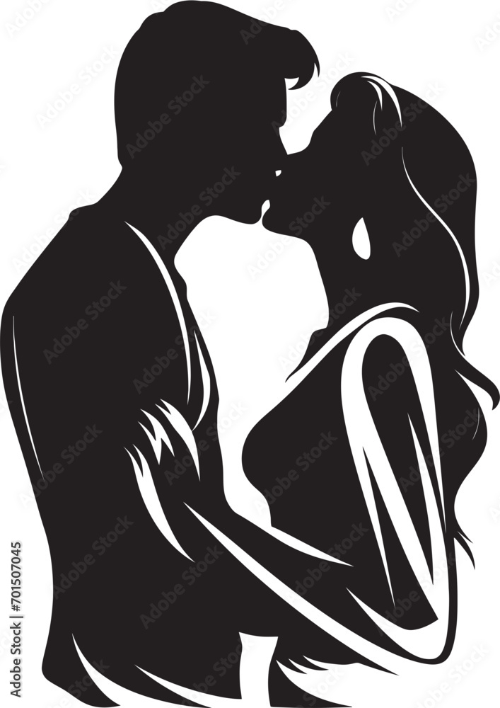 Kiss of Harmony Black Romance Emblem Intimate Devotion Iconic Vector Love Kiss of Harmony Black Romance Emblem Intimate Devotion Iconic Vector Love